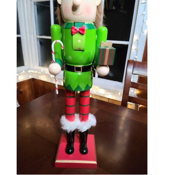 Christmas Nutcracker Soldier Elf Decor Wooden Statue Holiday Table Decoration - Picture 5 of 11
